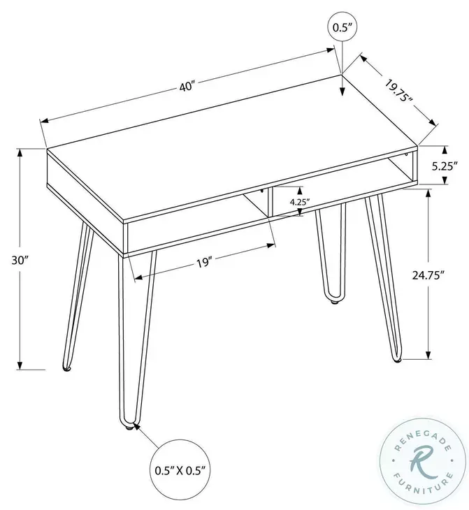 7770 White Computer Desk