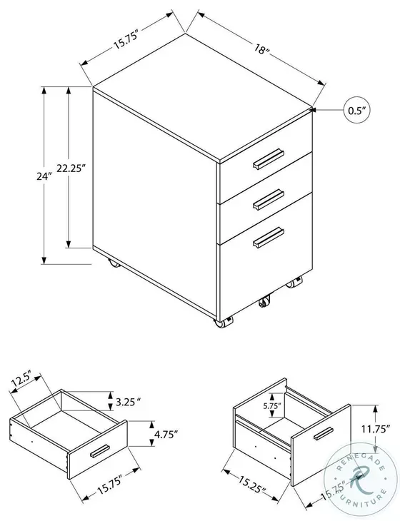 7780 White Filing Cabinet