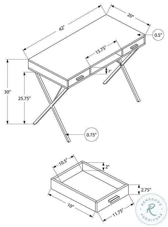 7792 Grey Computer Desk