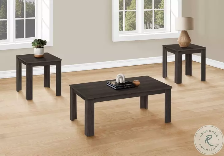 7863P Brown Oak 3 Piece Occasional Table Set