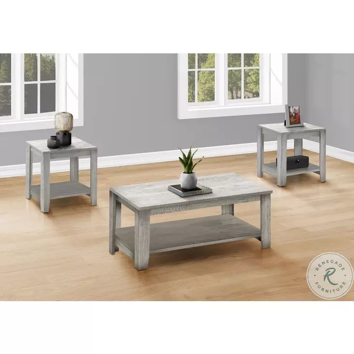7880P Industrial Grey 3 Piece Occasional Table Set
