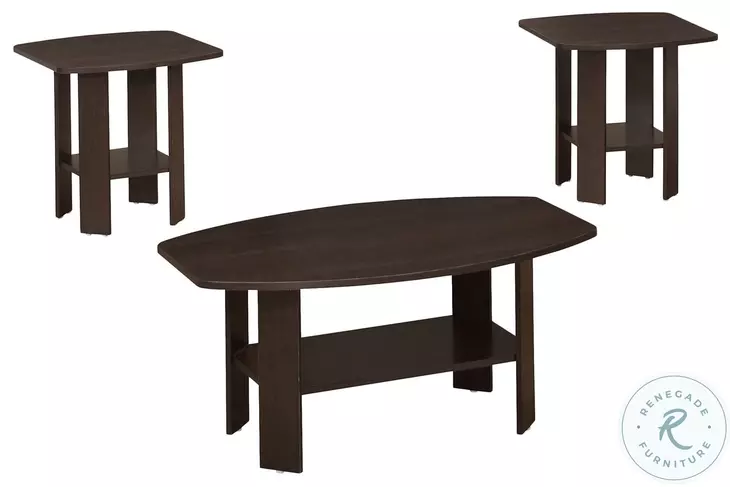 Cappuccino 3 Piece Occasional Table Set