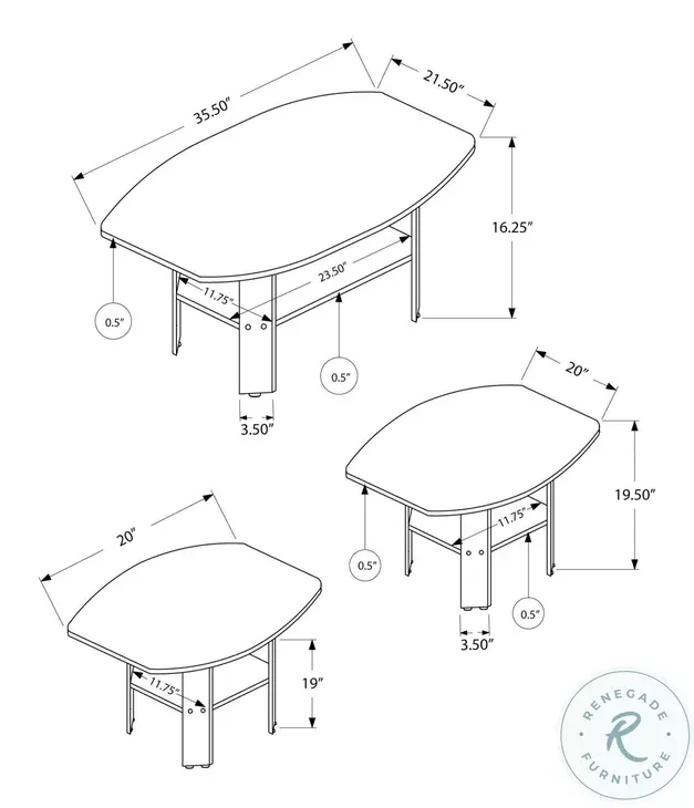 7928P Black And Grey 3 Piece Occasional Table Set