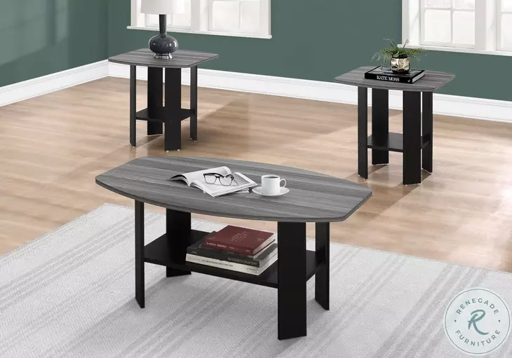 7928P Black And Grey 3 Piece Occasional Table Set
