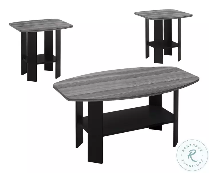 7928P Black And Grey 3 Piece Occasional Table Set