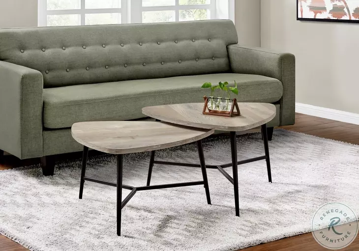 7939P Taupe And Black 2 Piece Occasional Table Set