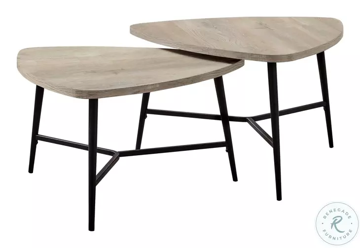 7939P Taupe And Black 2 Piece Occasional Table Set