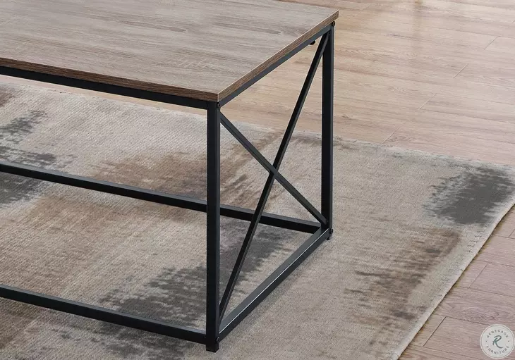 Dark Taupe and Black 3 Piece Occasional Table Set