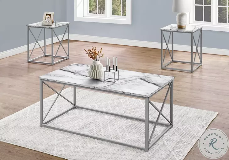 7953P White Occasional Table Set