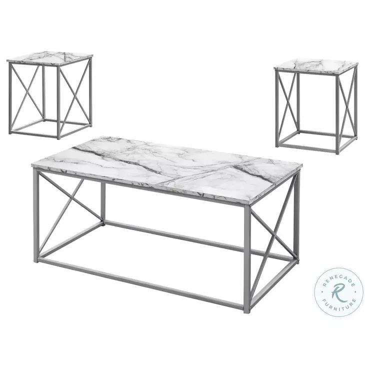 7953P White Occasional Table Set