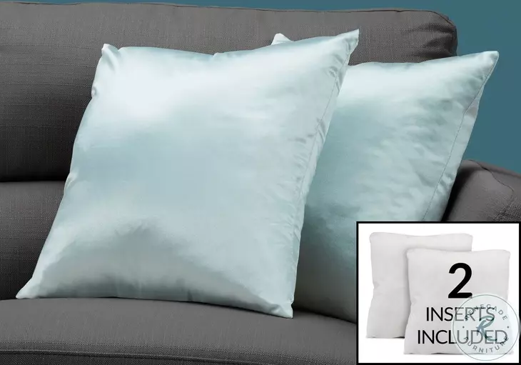 9341 Mint Satin 18" Pillow Set Of 2