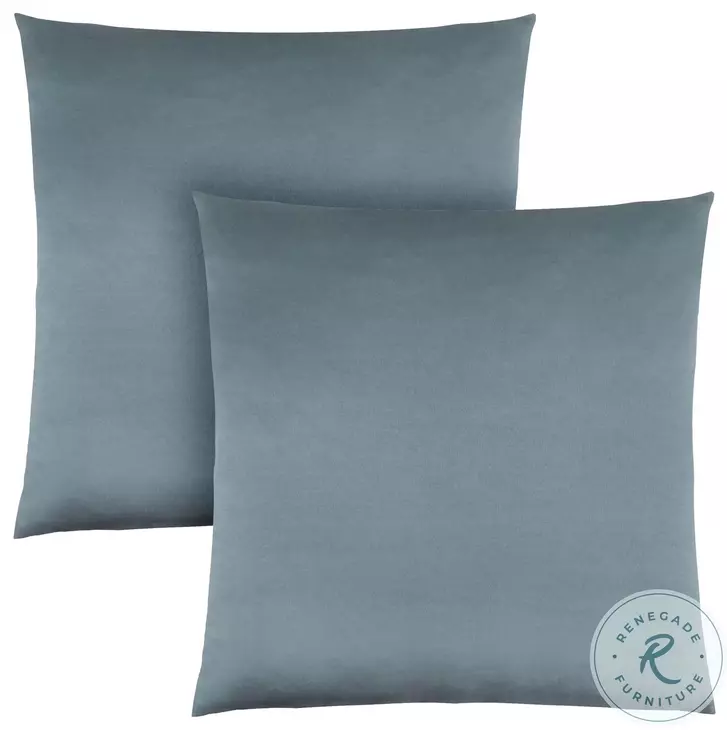 9343 Pale Blue Satin 18" Pillow Set Of 2