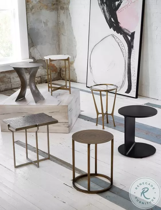 Creighton Aged Brass End Table