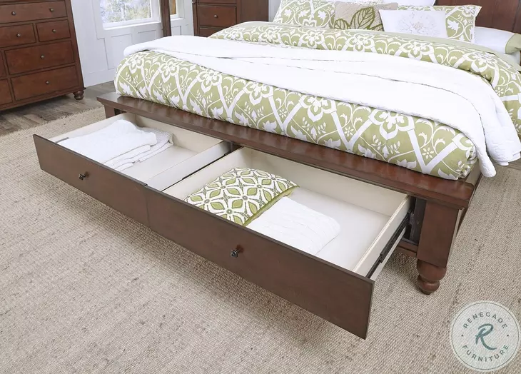 Brown Basket / CD 2枚セット Cambridge Brown Cherry Sleigh Storage Bedroom Set from Aspen