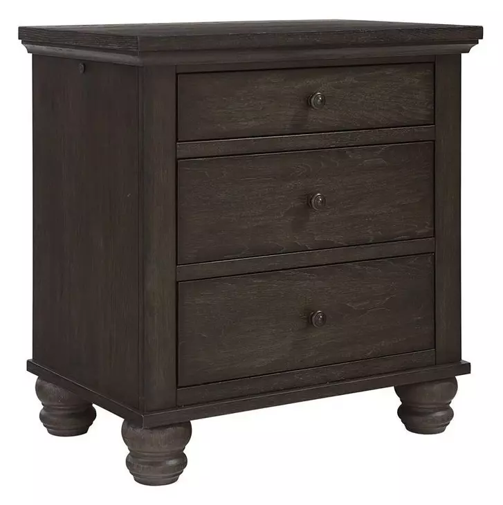 Cambridge Cracked Pepper Liv360 3 Drawer Nightstand with LED