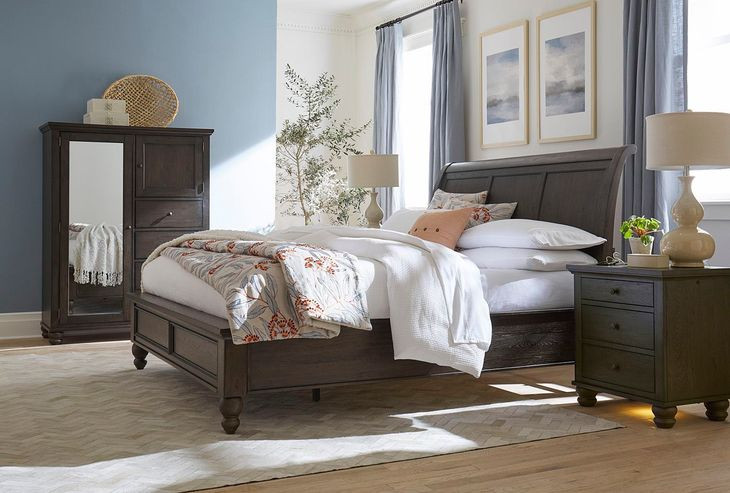 Cambridge Cracked Pepper Liv360 3 Drawer Nightstand with LED