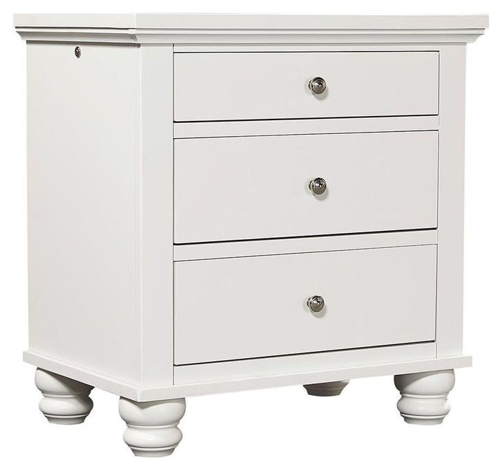 Cambridge White Liv360 3 Drawer Nightstand with LED
