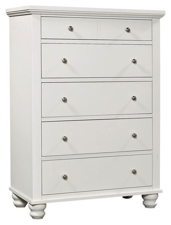 Cambridge White 5 Drawer Chest