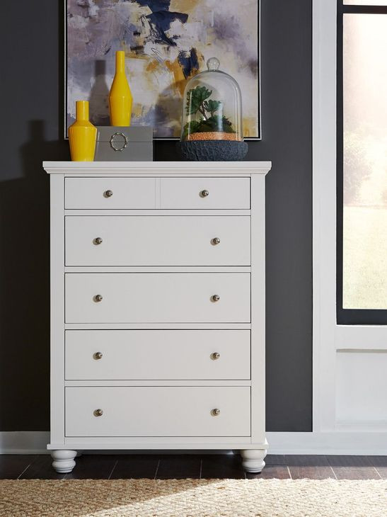 Cambridge White 5 Drawer Chest