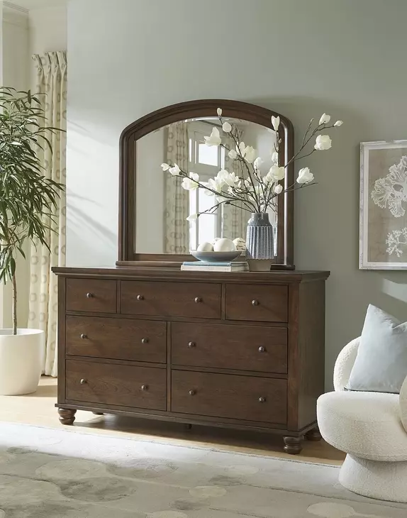 Cambridge Classic Cherry Arched Double Dresser Mirror