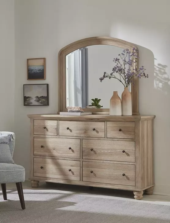 Cambridge Modern Khaki Arched Double Dresser Mirror