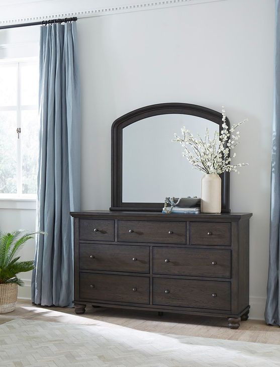 Cambridge Cracked Pepper Arched Double Dresser Mirror