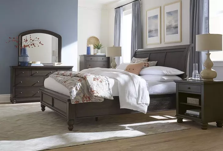 Cambridge Cracked Pepper Arched Double Dresser Mirror