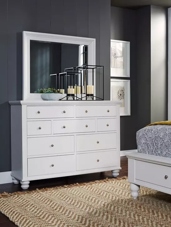 Cambridge White Rectangular Chesser Mirror