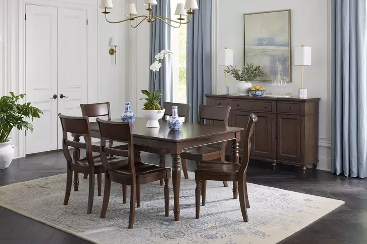Cambridge Classic Cherry 84" Extendable Rectangular Dining Table