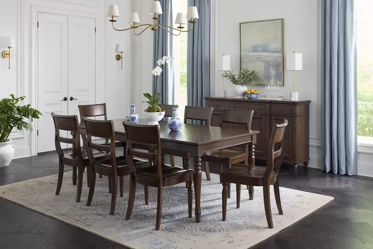 Cambridge Classic Cherry 84" Extendable Rectangular Dining Table