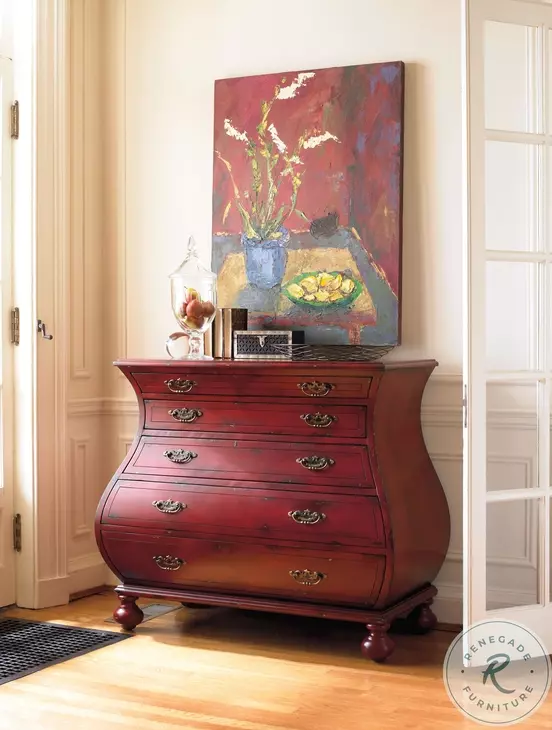 Melange Distressed Red Bombe Chest