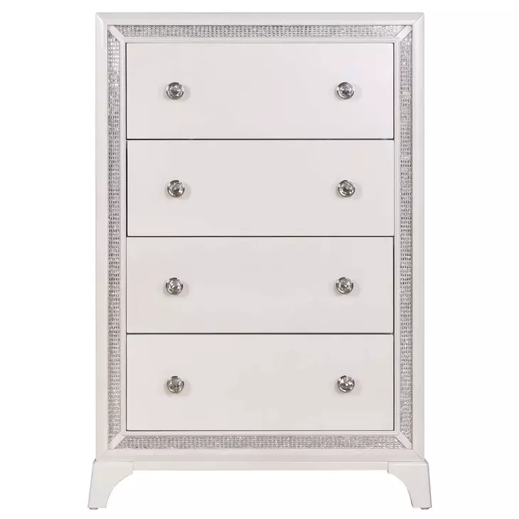 Cassie White 4 Drawer Chest