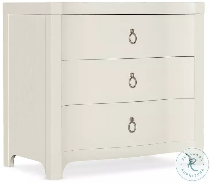 Avalon Textured Sandblasted White Three Drawer Nightstand