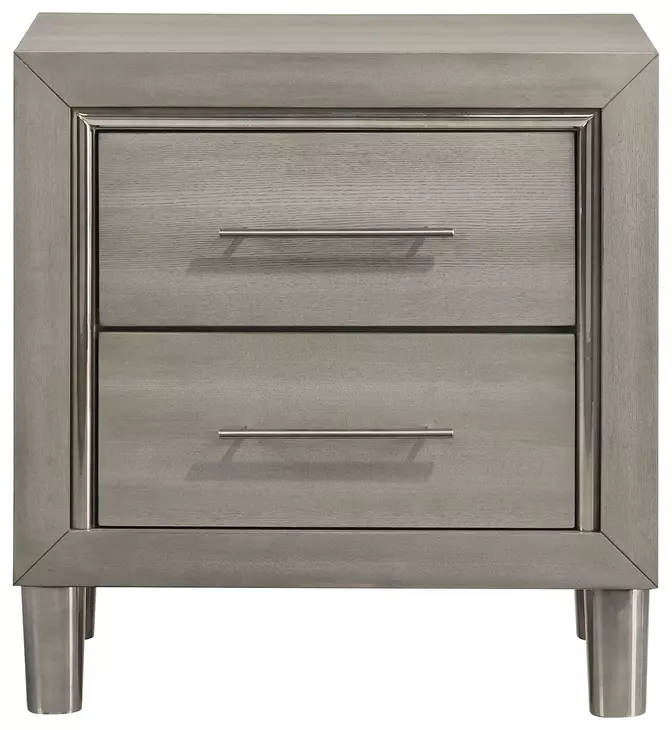 Lennox Gray 2 Drawer Nightstand