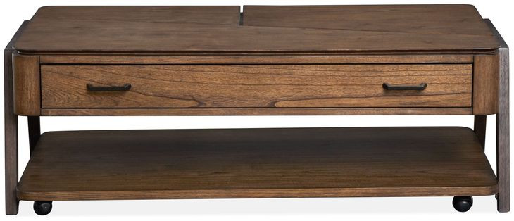 Hallie Milk Chocolate and Dark Chocolate Rectangular Lift Top Cocktail Table