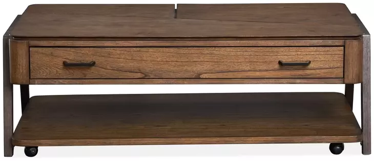 Hallie Milk Chocolate and Dark Chocolate Rectangular Lift Top Cocktail Table