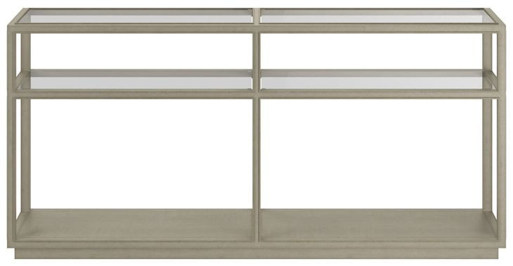 Glaze Bezel Rectangular Glass Top Console Table