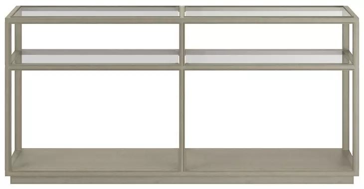 Glaze Bezel Rectangular Glass Top Console Table