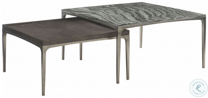 Strata Black And Graphite Marble Cocktail Table From Bernhardt ...