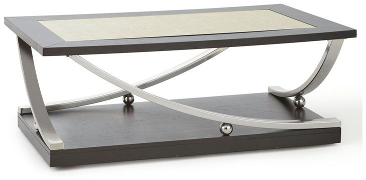 Ramsey Brown Rectangular Cocktail Table with Casters
