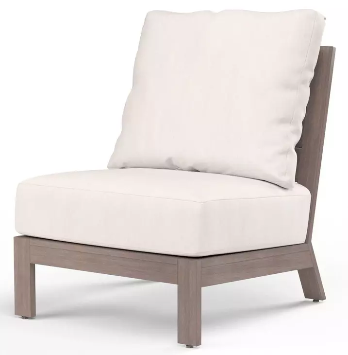 Laguna Canvas Natural Upholstered Outdoor Armless Club Chair