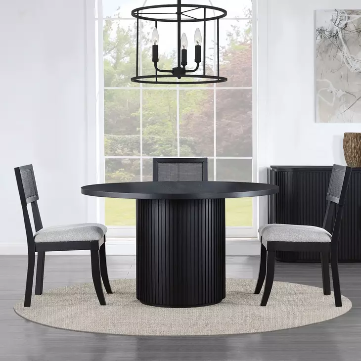 Colvin Black Cane Side Chair Set of 2