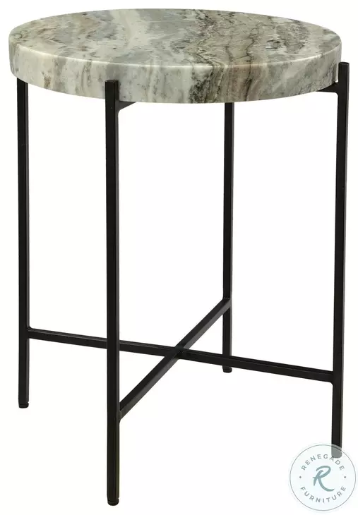 Cirque Brown Marble And Black Accent Table