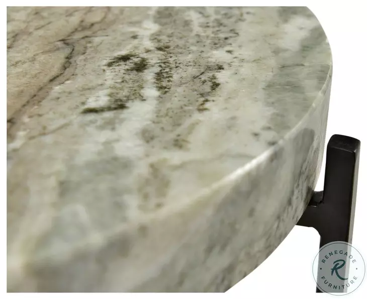 Cirque Brown Marble And Black Accent Table