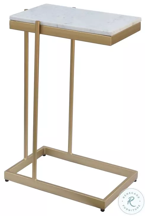 Sulu White Marble And Gold C Table