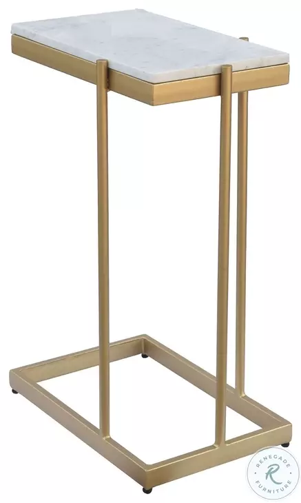 Sulu White Marble And Gold C Table