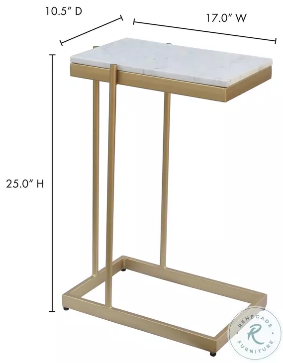 Sulu White Marble And Gold C Table