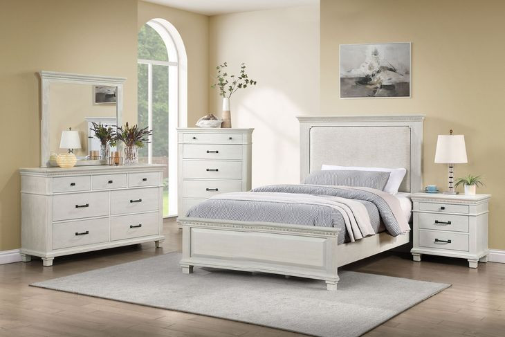 Silver Sands Gray Full Upholstered Panel Bed