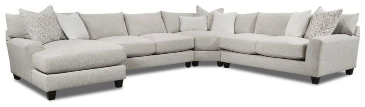 Durango Moose Beige 4 Piece Modular Sectional with LAF Chaise and Pillows