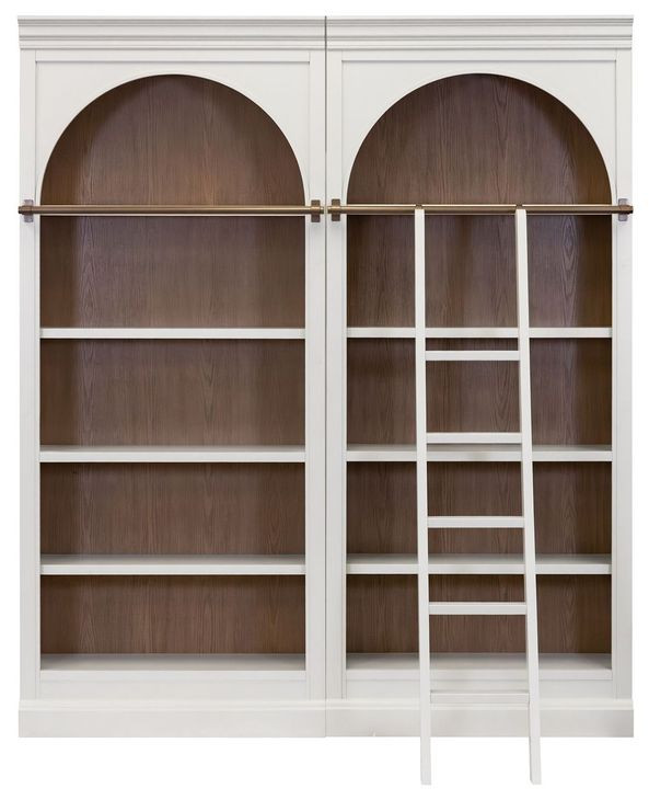 Albany White Arched 2-Piece Bookcase Wall
